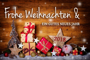 Weihnachtskarte  -  Frohe Weihnachten und ein gutes neues Jahr 2018