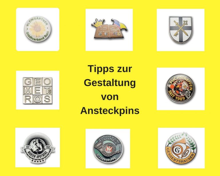 Titelbild Gestaltung Ansteckpins