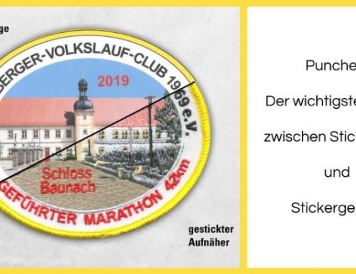 Sticktechnik Punchen Schritt von Vorlage zu Stickdatei