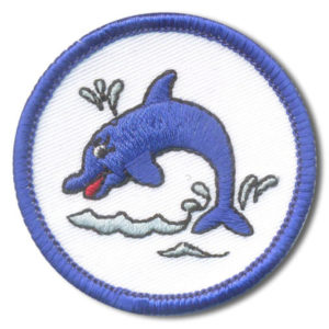 Schwimmabzeichen Aufnäher Delfin