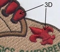 Aufnäher Wanderschuh Details 3D-Stickerei