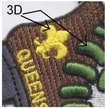 Aufnäher Wanderschuhe Details 3D-Stickerei