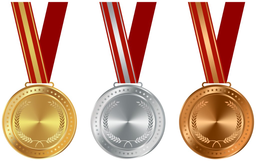 Medaillen Olympia Gold Silber Bronze