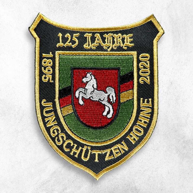 Gestickter Aufnäher mit Kettelrand in Nahaufnahme
