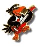 Anstecknadel Musikvereine: Rabe mit Gitarre Anstecknadel Musikvereine Rabe Gitarre