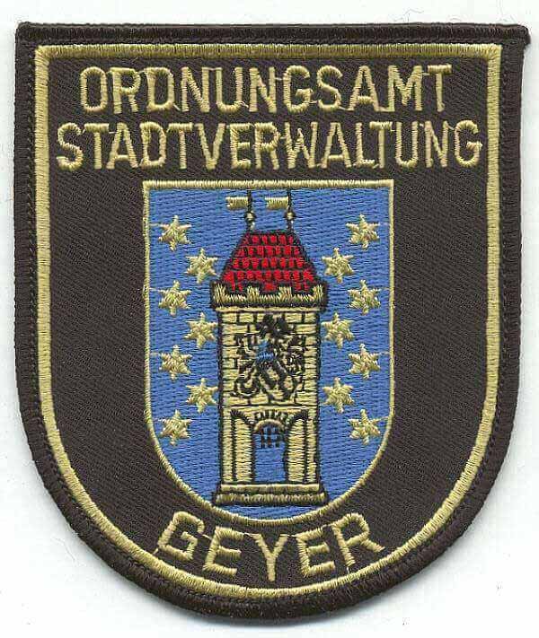 Aufnäher für Stadt und Behörde Ordnungsamt Stadtverwaltung Geyer