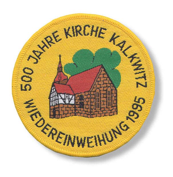 gewebter Aufnäher 500 Jahre Kirche Kalkwitz
