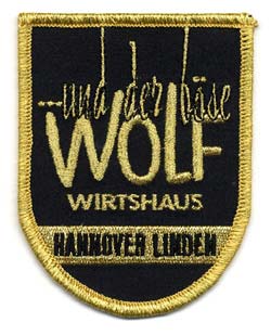 Aufnäher mit Metallfaden Wolf Wirtshaus Hannover Linden
