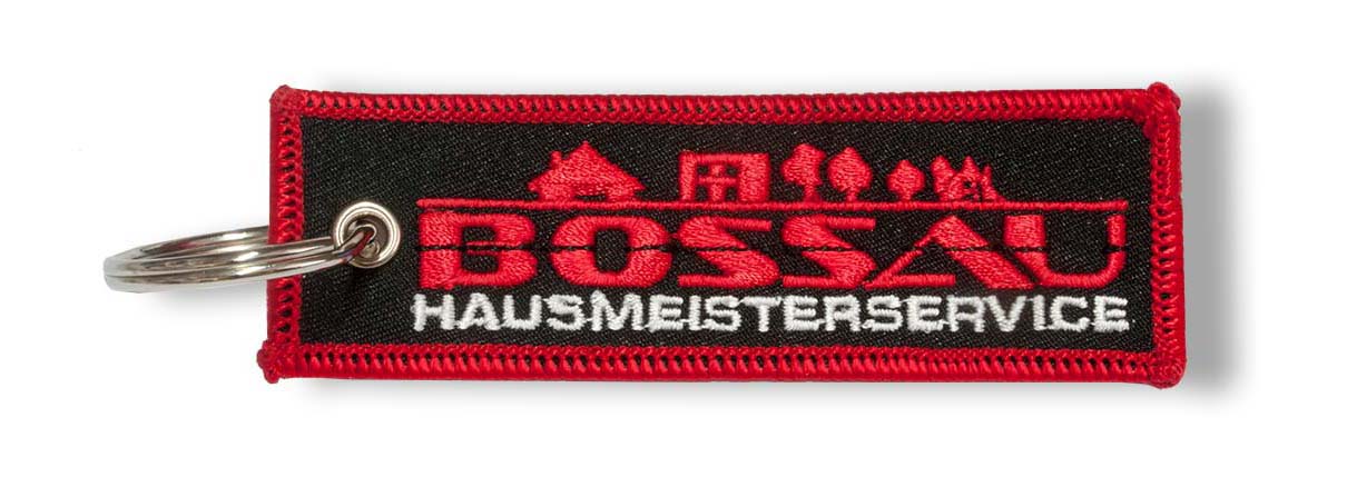 gestickte Schlüsselanhänger BOSSAU Hausmeister­service