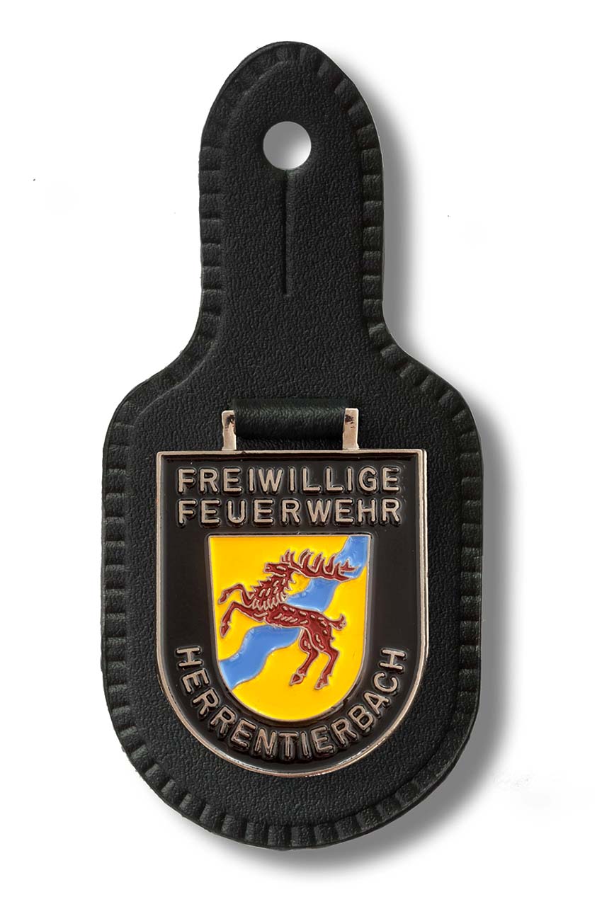 Verbandsabzeichen, Brustanhänger, Lederanhänger FFW Herrentierbach