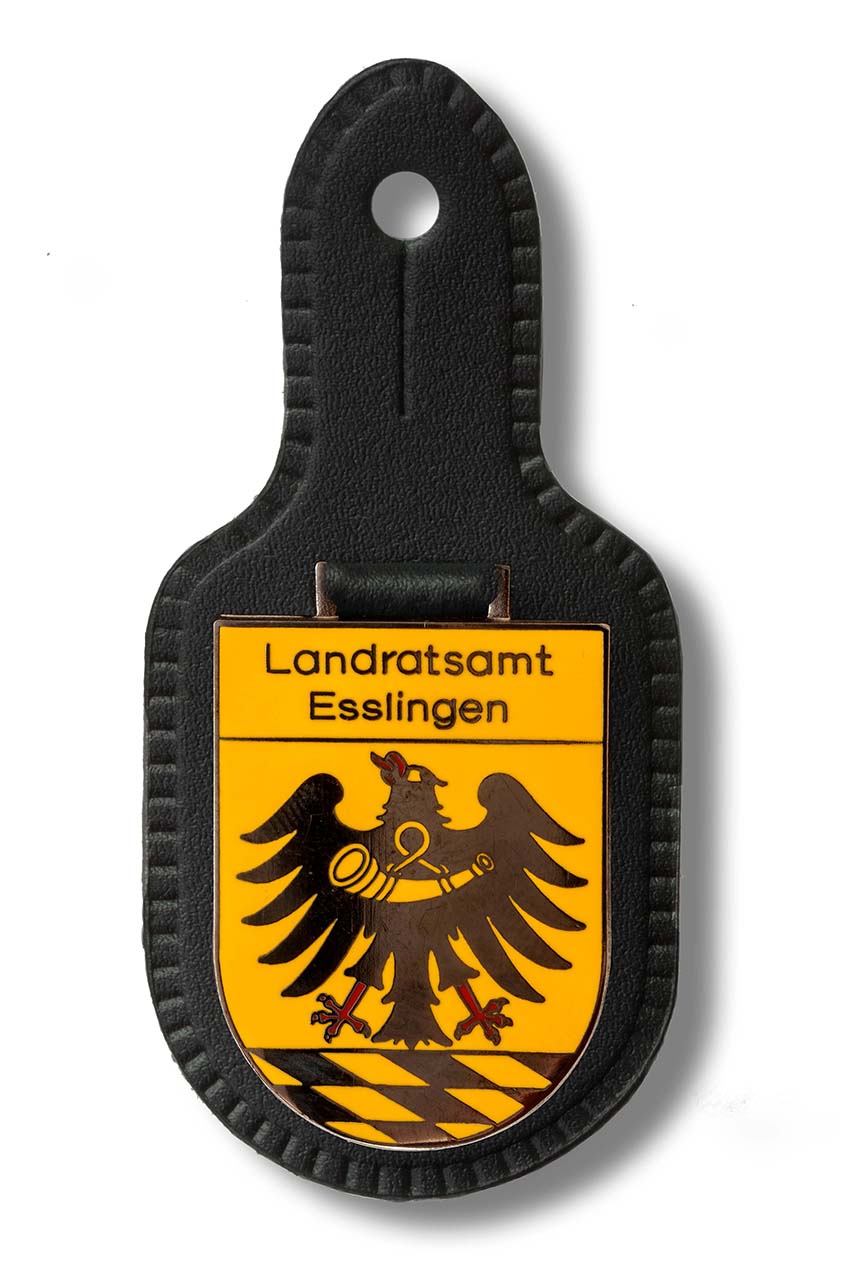 Verbandsabzeichen, Brustanhänger, Lederanhänger Landratsamt Esslingen