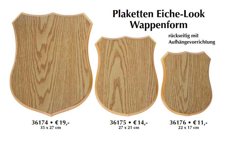 Plaketten im Eiche-Look