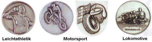 Motive Landwirtschaft, Leichtathletik, Leistung, Lokomotive, Motorsport, Neutrale Embleme