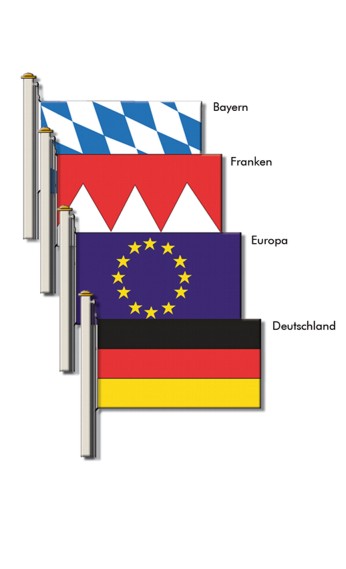Länderflaggen Franken, Bayern, Deutschland, Europa