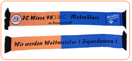 Fanschal: FC Wiese 98 in Freundschaft Metro Stars, Wir werden Weltmeister ! Irgendwann!