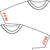 T-Shirt einfarbig - Ärmel bedruckt