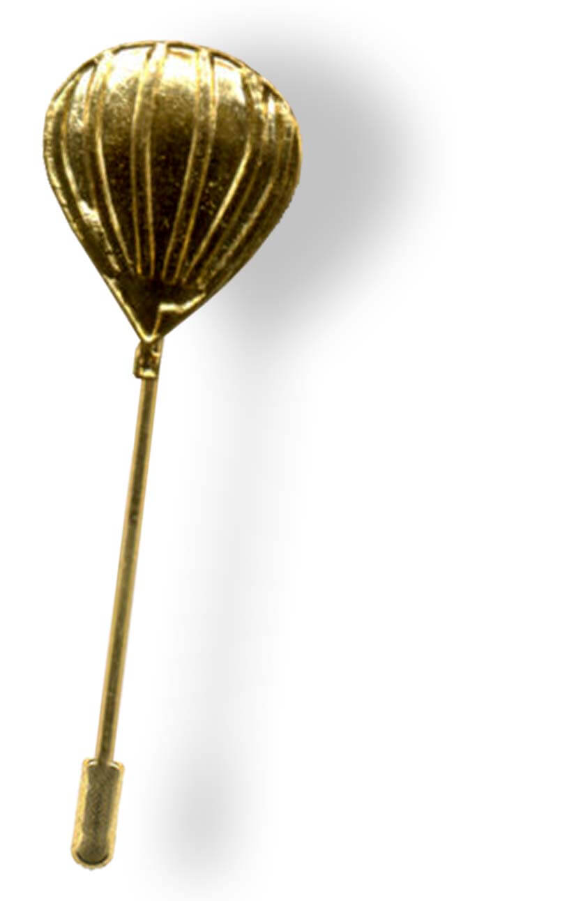 Anstecknadel mit langer Nadel: Fesselballon gold