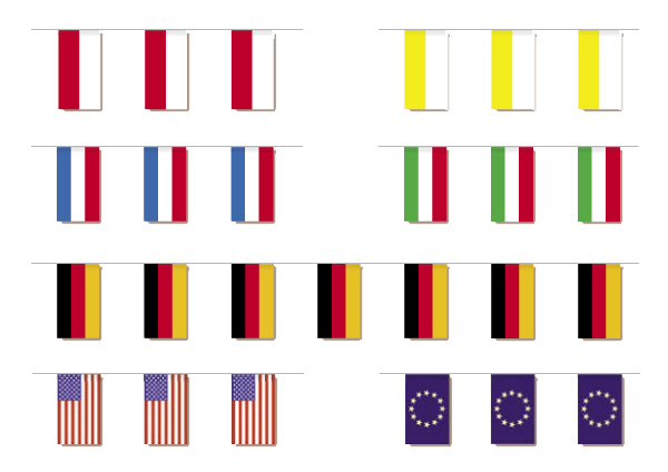 Individuelle Wimpelketten mit Druck - Wimpelkette mit Länderflaggen, Städteflaggen