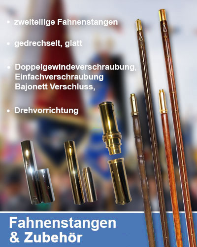 Fahnenstangen für gestickte Fahnen / Flaggen / Banner