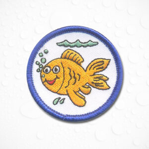 Schwimmabzeichen Goldfisch, gestickter Aufnäher