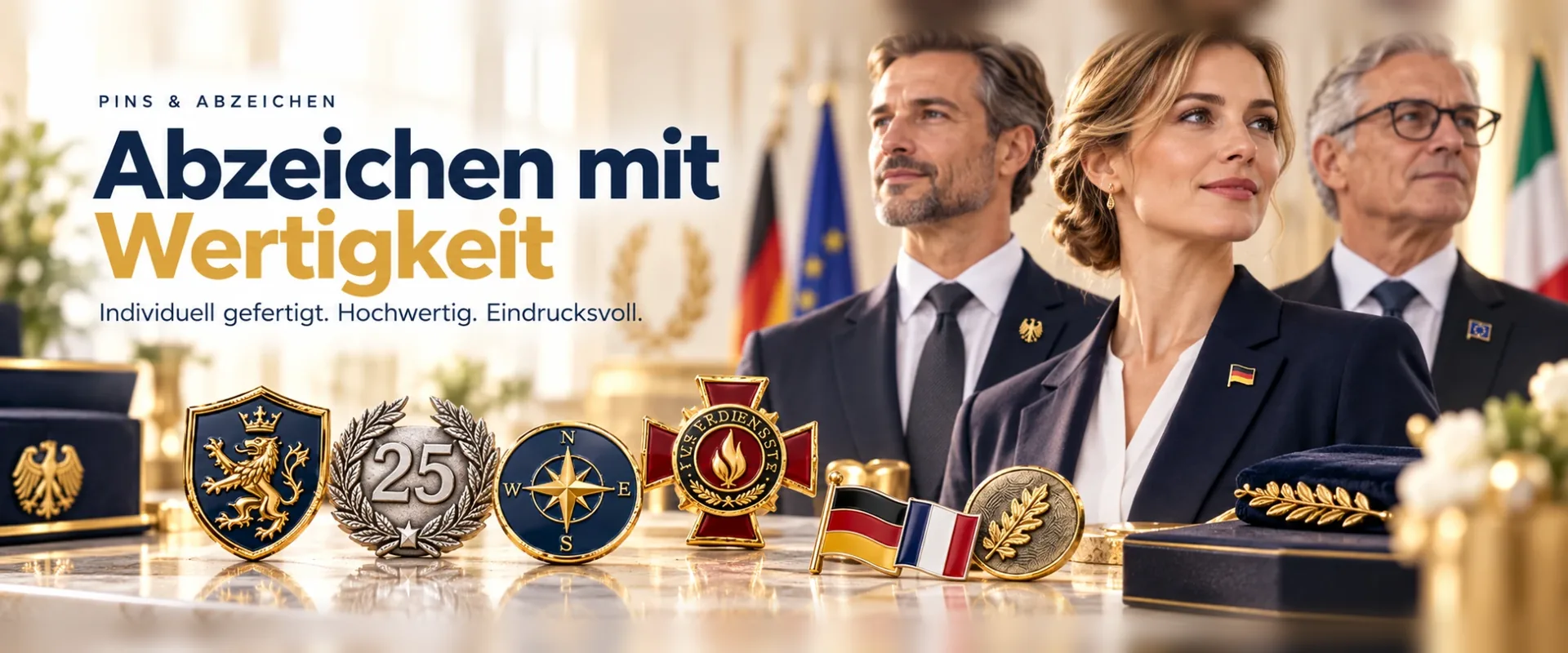 Abzeichen mit Wertigkeit – Pins und Metallabzeichen, individuell gefertigt