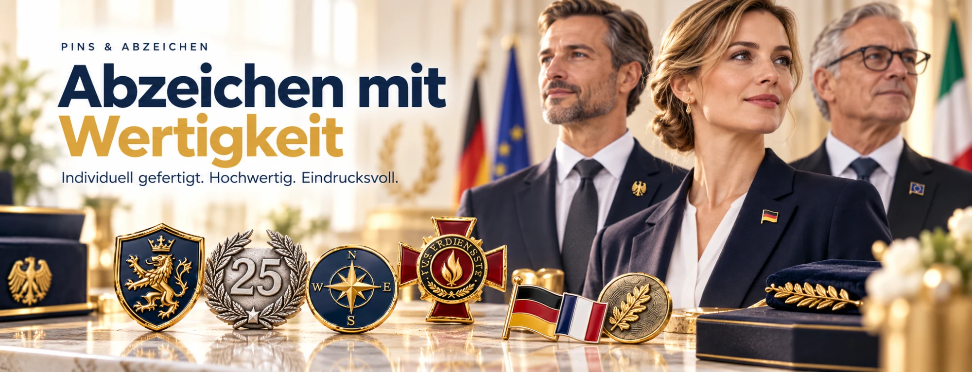 Abzeichen mit Wertigkeit – Pins und Metallabzeichen, individuell gefertigt
